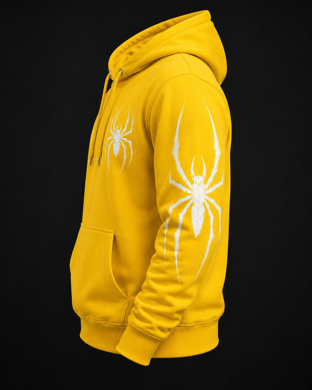 Yellow Spider Graphic Hoodie – Trendy Streetwear Pullover for Men & Women