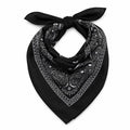 Classic Black Paisley Bandana – Unisex Cotton Head Scarf