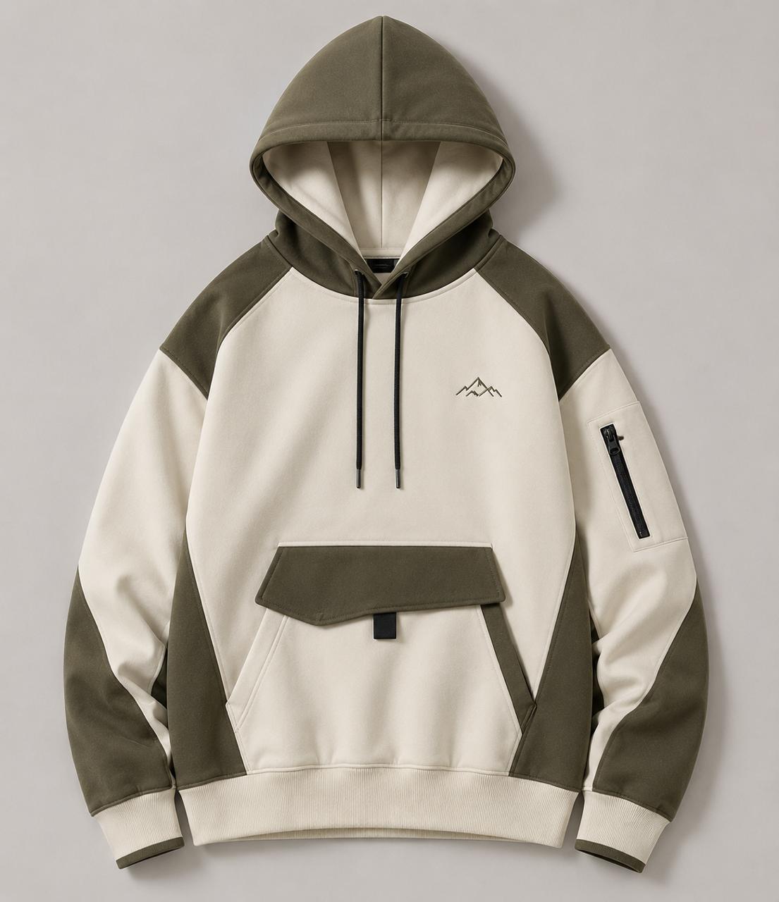 Color Block Oversized Hoodie for Men & Women | Premium Streetwear Utility Hoodie